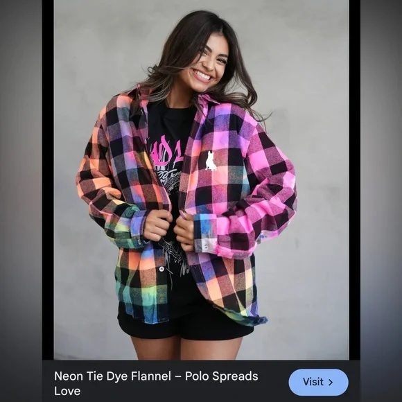 Spread Love tie dye flannel size M - Picture 7 of 8